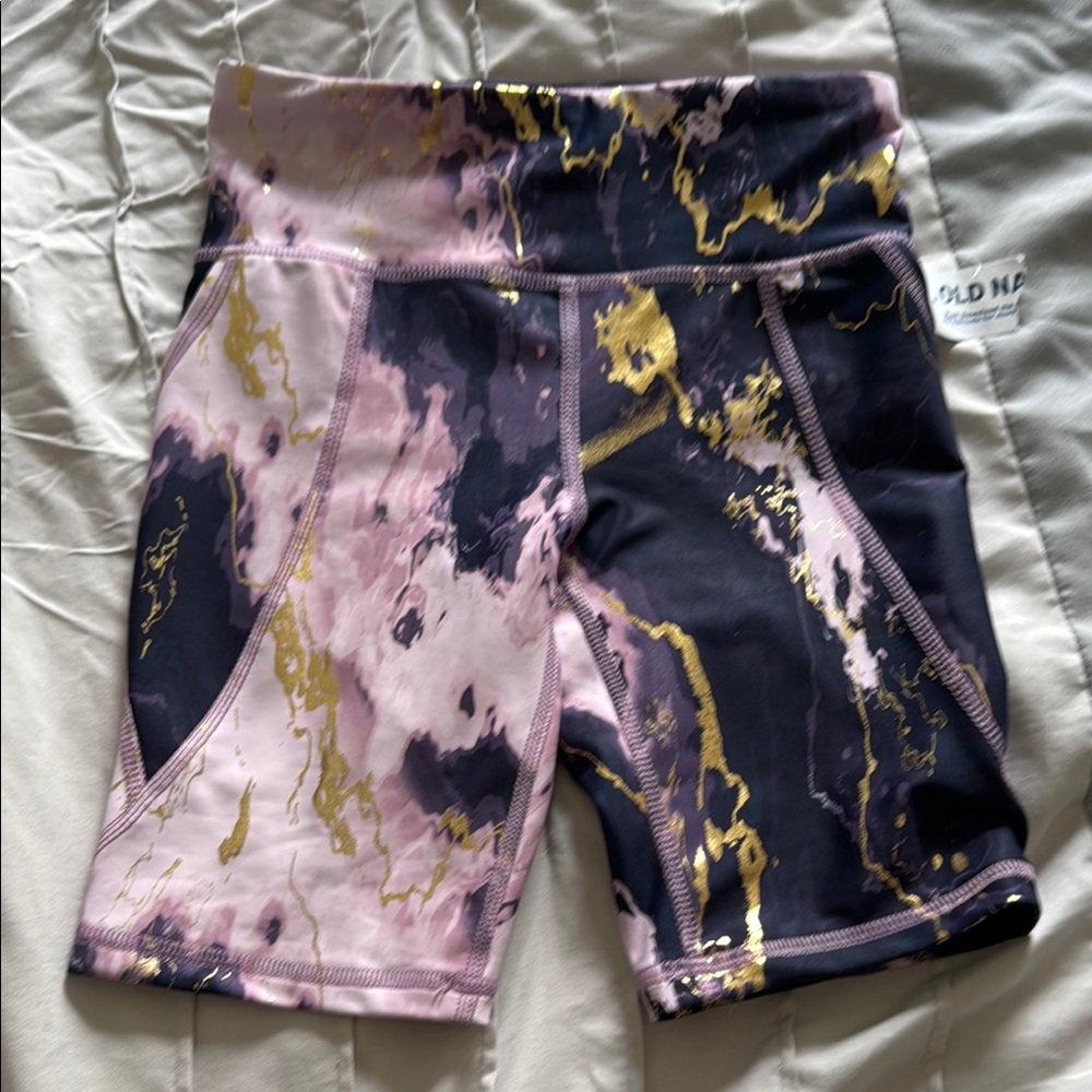 Old Navy Girls Powersoft Abstract Print Shorts - Purple and Gold